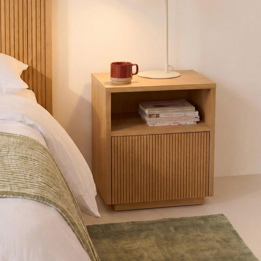 Velador Mesa de Noche Beckam Marron | Masiva Home