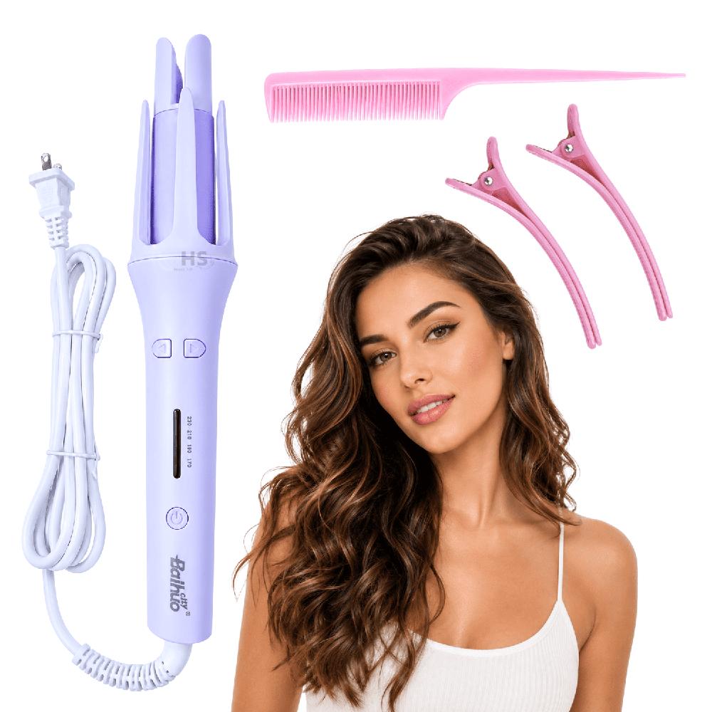 Rizadora Baihuo Morado Con Temperatura Ajustable Automático