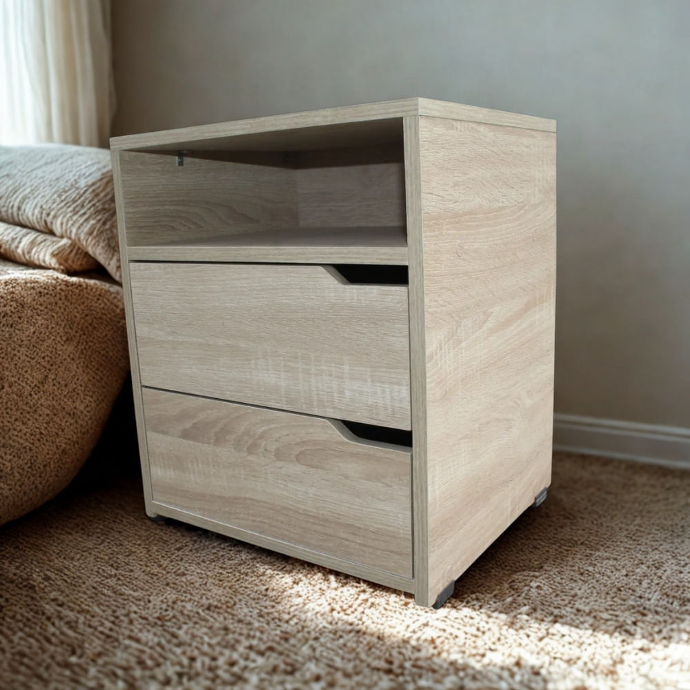 Velador Mesa de Noche Brenda Beige | Masiva Home