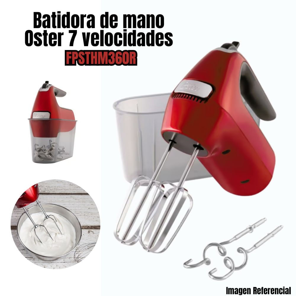 Batidora  de Mano Oster 7 Velocidades Rojo FPSTHM360R