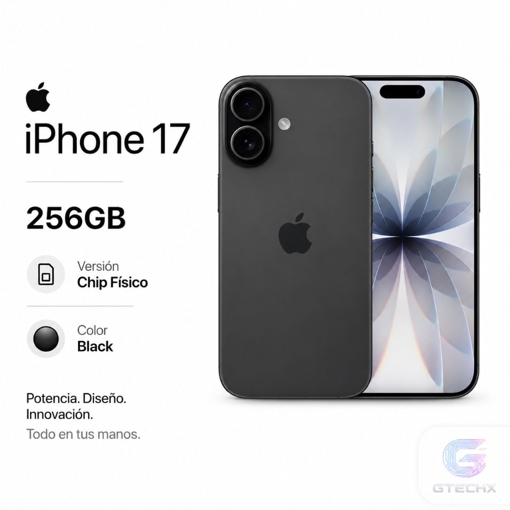 Celular Apple iPhone 17 256GB Chip Fisico 120Hz Black