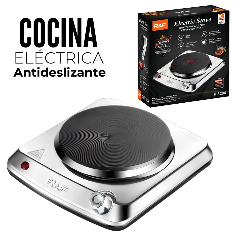 Estufa Eléctrica Individual RAF R.8204 Compacta Con Calentamiento Uniforme 1000W