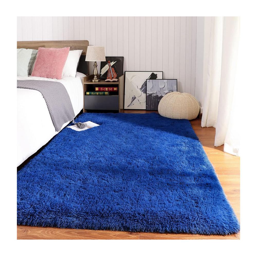 Alfombra De Felpa Piso Decorativo 150cm x 80cm Azul II