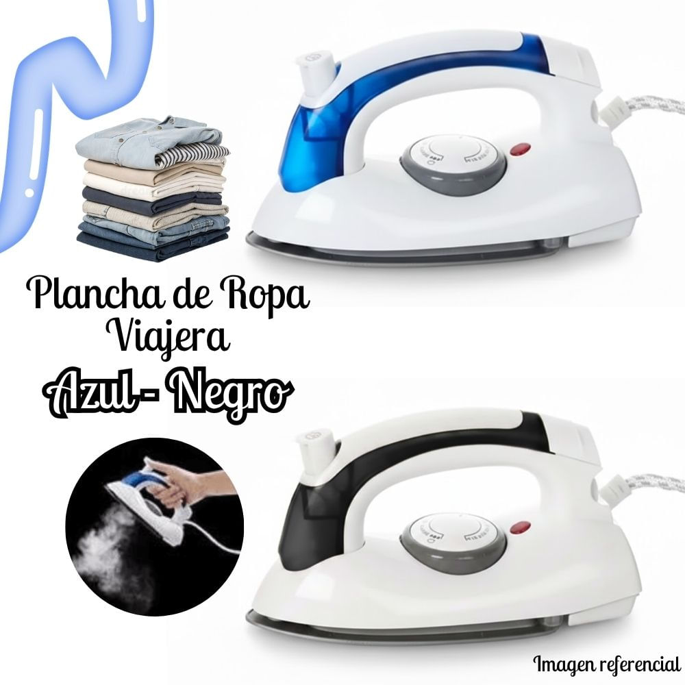 Mini Plancha de Viaje a Vapor con Base Antiadherente NEGRO -CELESETE