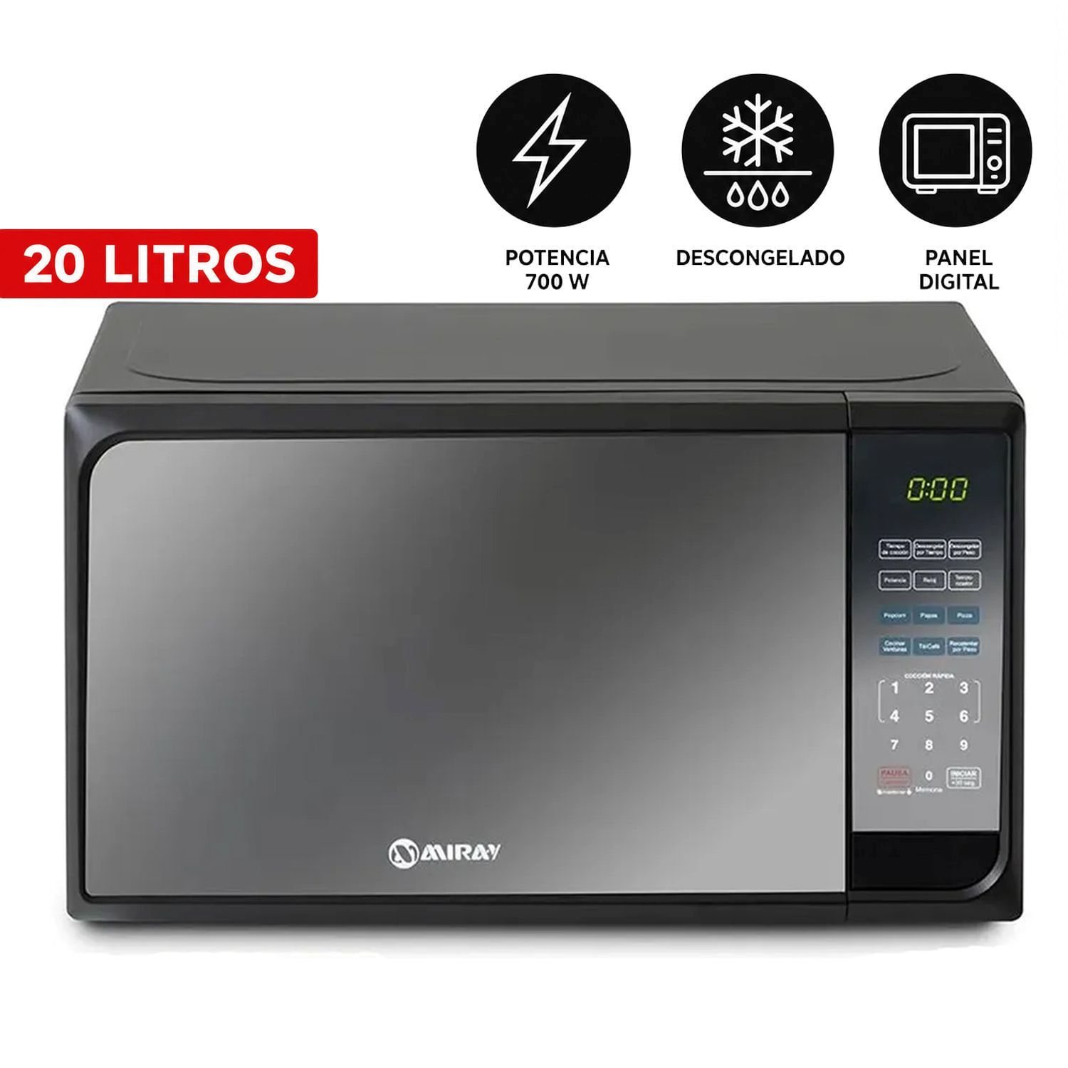 Horno Microondas HMM-20N 20 Litros Negro