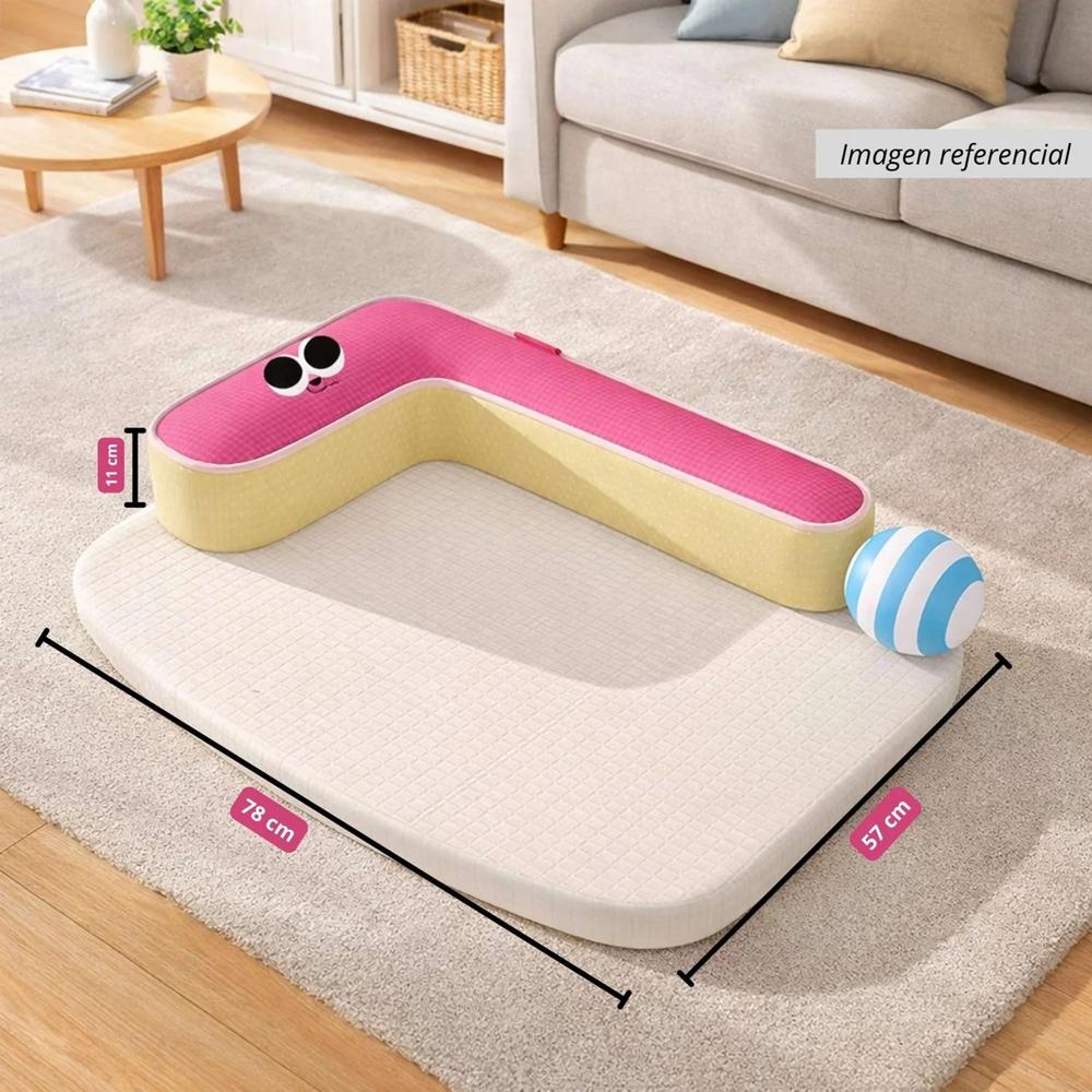 Cama L Tamaño Mediano Fucsia y Crema