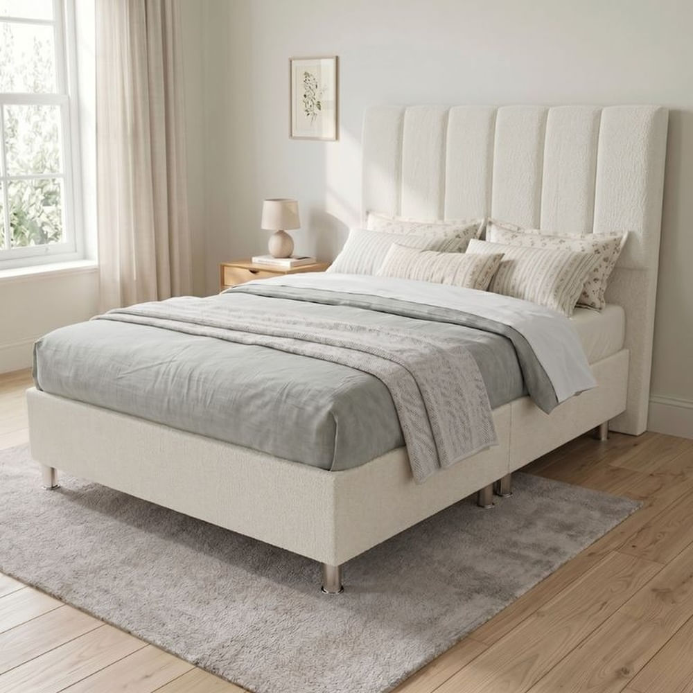 Cama Box Tarima Essenza + Cabecera Malva King - Blanco Multicolor