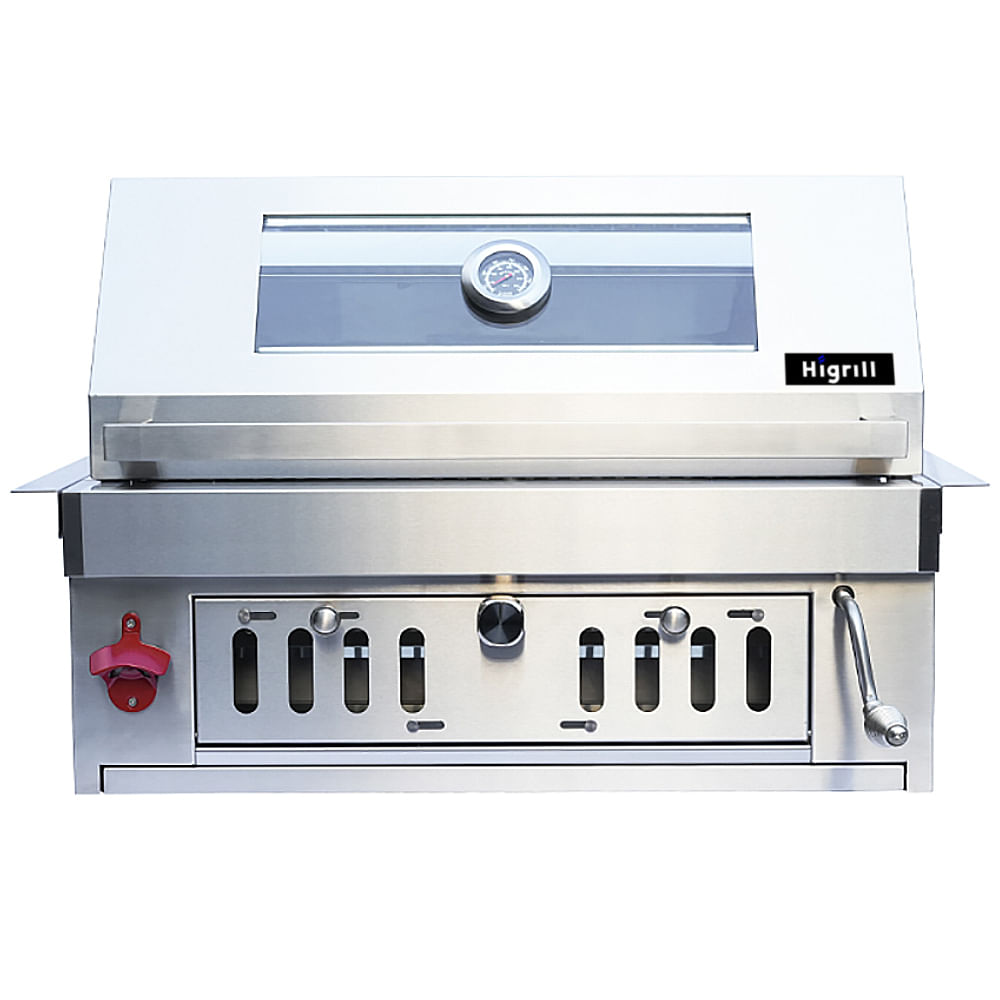 Parrilla a Carbón con Tapa para Empotrar HIGRILL de Acero Inoxidable 304