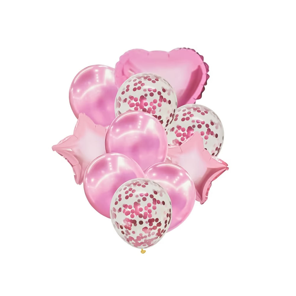SAN VALENTIN - Globo metalico rosa pastel