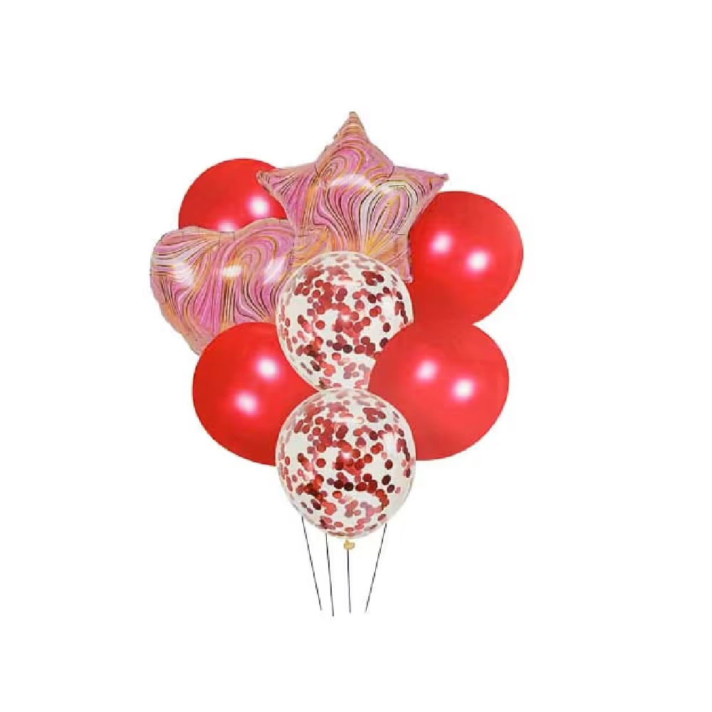SAN VALENTIN - Bouquet de globos mix formas siluetas