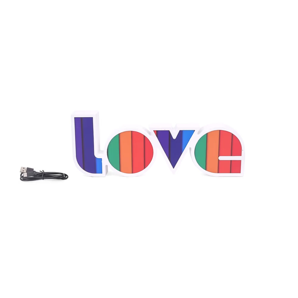 SAN VALENTIN - Letrero love de plastico con luz a pilas