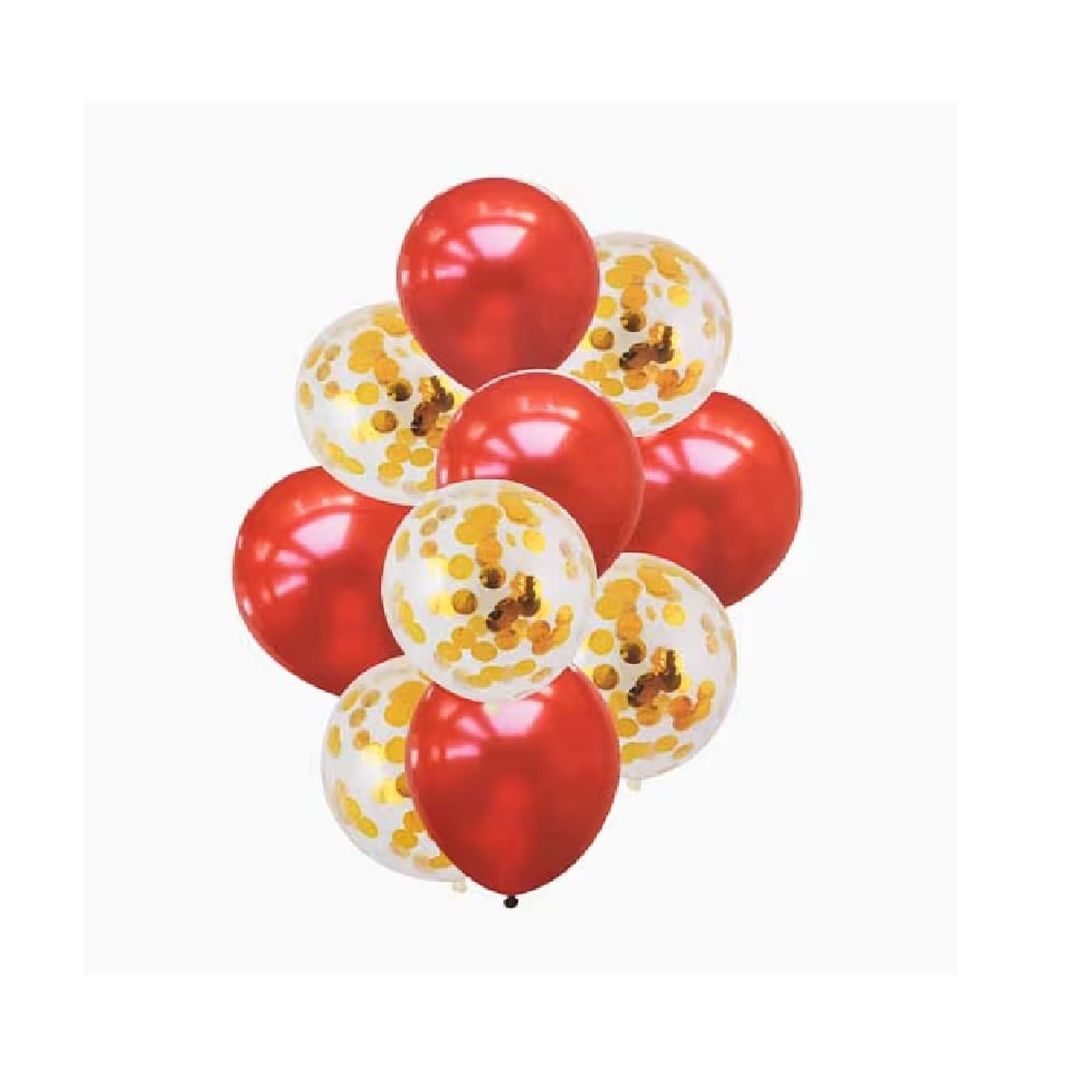 SAN VALENTIN - Bouquet rojo y confetti