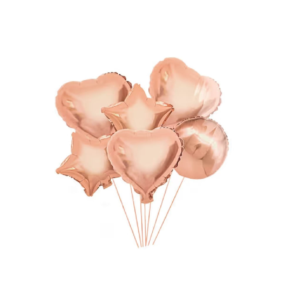 SAN VALENTIN - Bouquet de globos metalicos rosado
