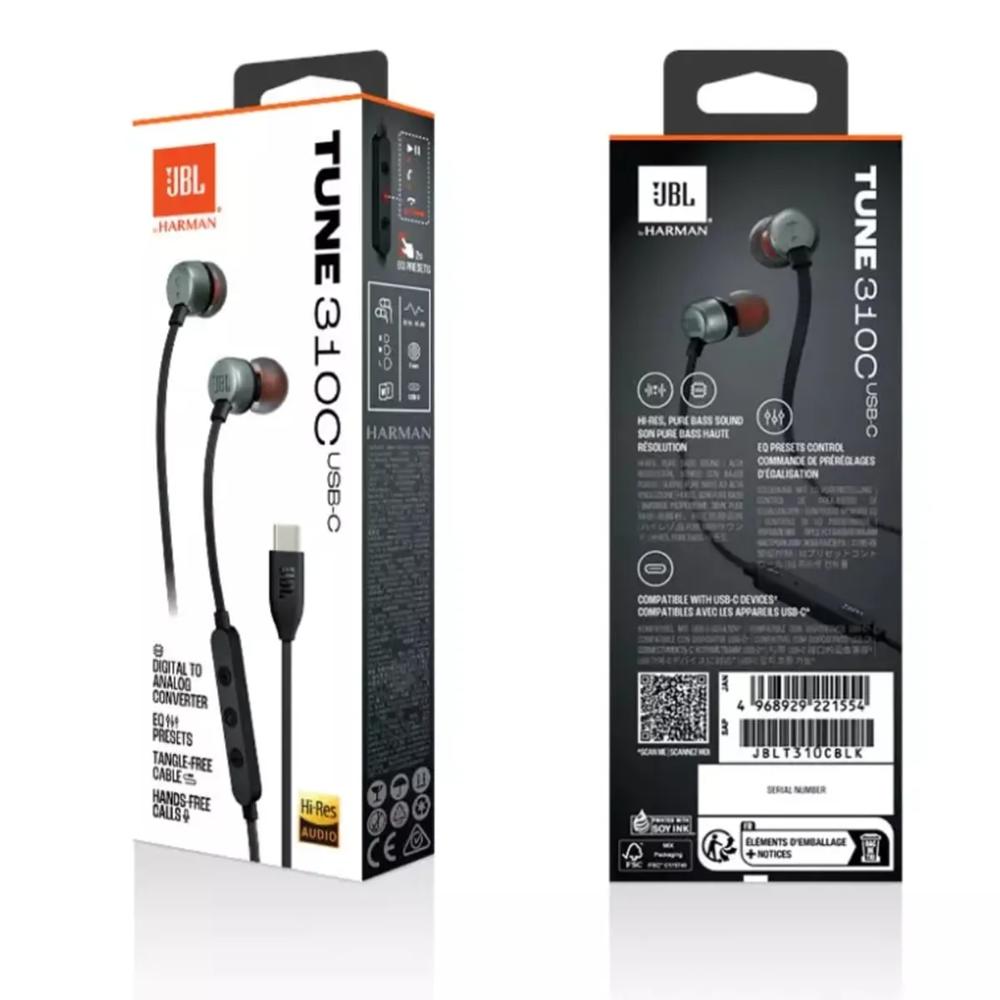 AUDIFONOS JBL TUNE 310C USB-C NEGRO