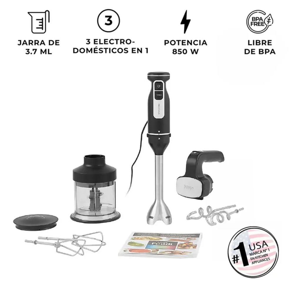Batidora De Mano 2 En 1 Ninja Foodi Ci100eu