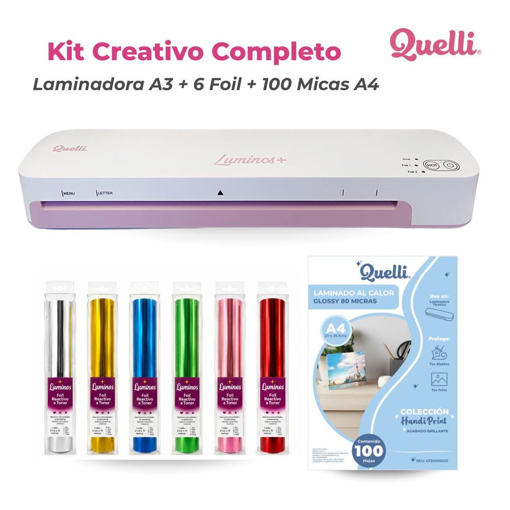 Laminadora Térmica Luminos Plus A3 - 6 Foils Y 100 Micas A4