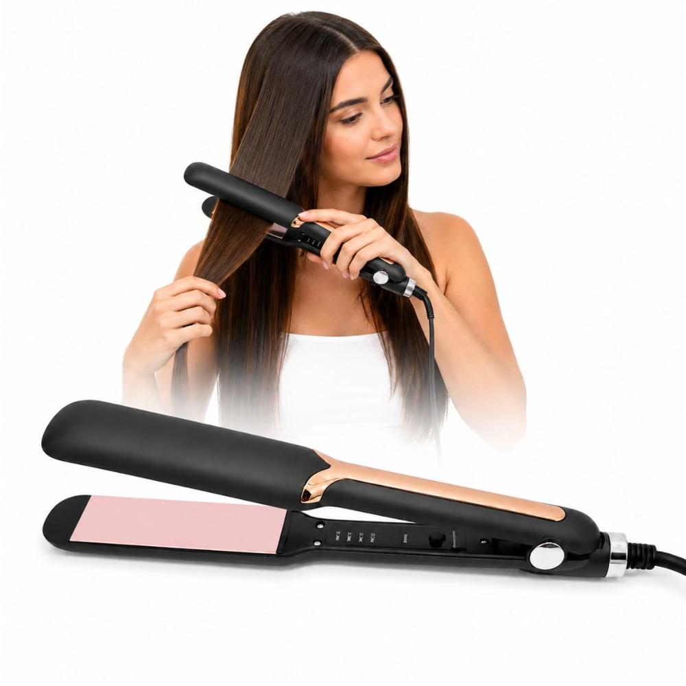 Plancha de Pelo Alisador Profesional para Cabello PTC HL2580 T 160 C-220 C Dorado