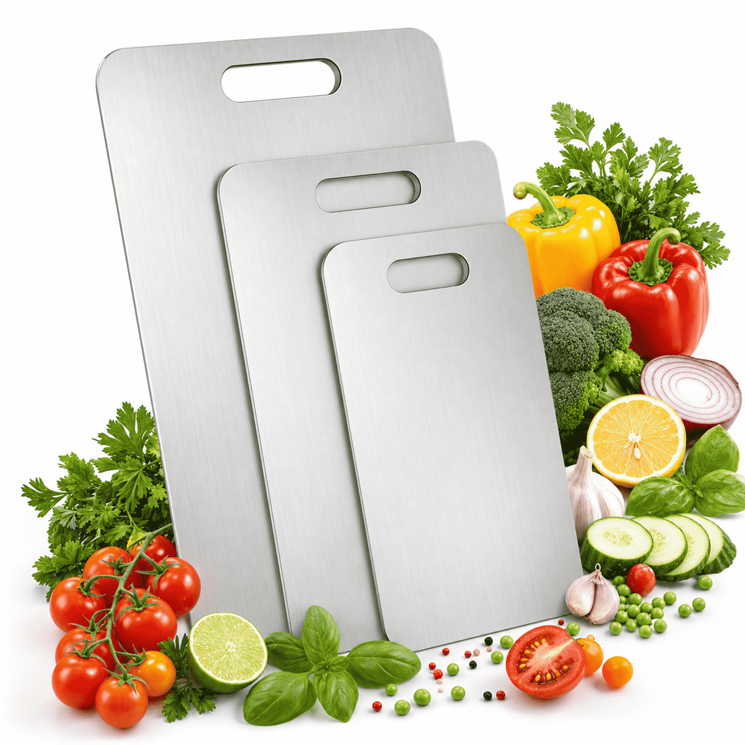 Tabla de Picar Acero Inoxidable 304 Antibacterial 40x30 cm