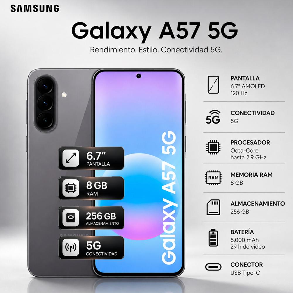 Celular Samsung Galaxy A57 5G 8GB - 256GB Gray