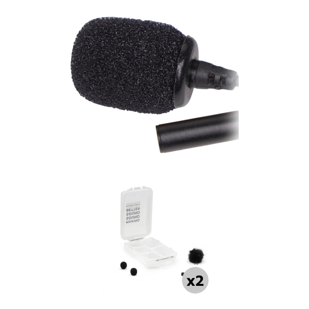 Deity Micrófonos Lavalier Doble W.Lav Pro Omni con Kits de Exterior Negros