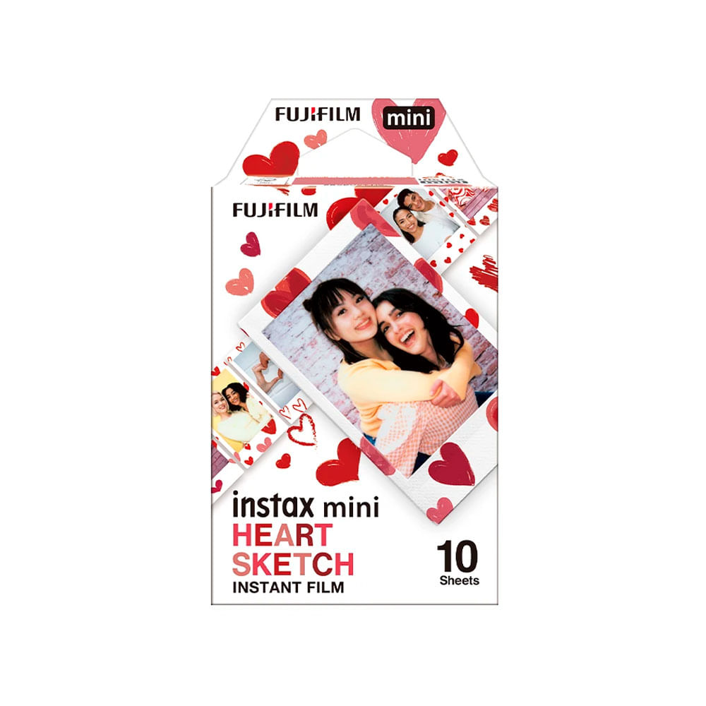 Pack de pelicula Fujifilm Instax Mini Heart Sketch x10
