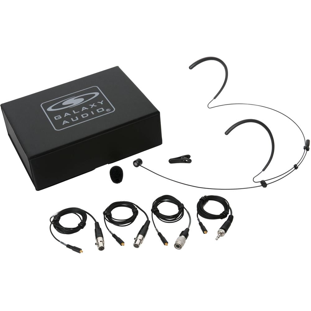 Galaxy Audio HSM8 Micrófono Headset Unidireccional de Doble Auricular con 4 Cables, 7mm,