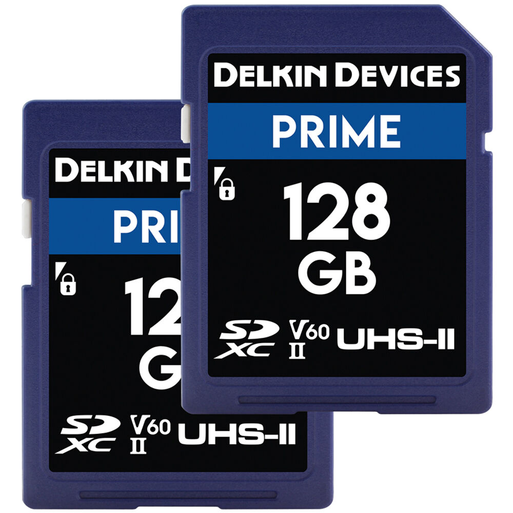 Delkin Devices Tarjeta de Memoria SDXC UHS-II 128GB PRIME (2-Pack) - Velocidades de Lectur