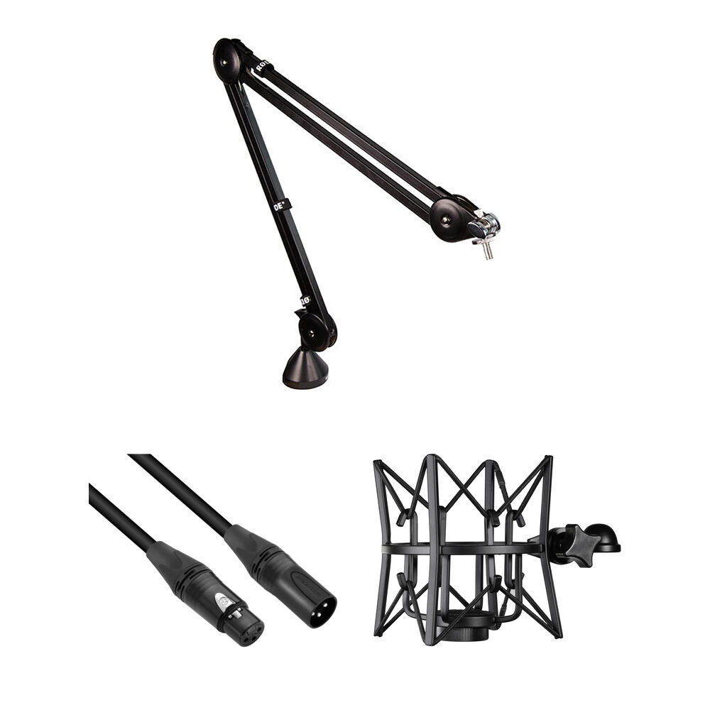 RODE Boom Arm PSA1 con Shockmount y Cable XLR para Micrófono Podcaster/Procaster