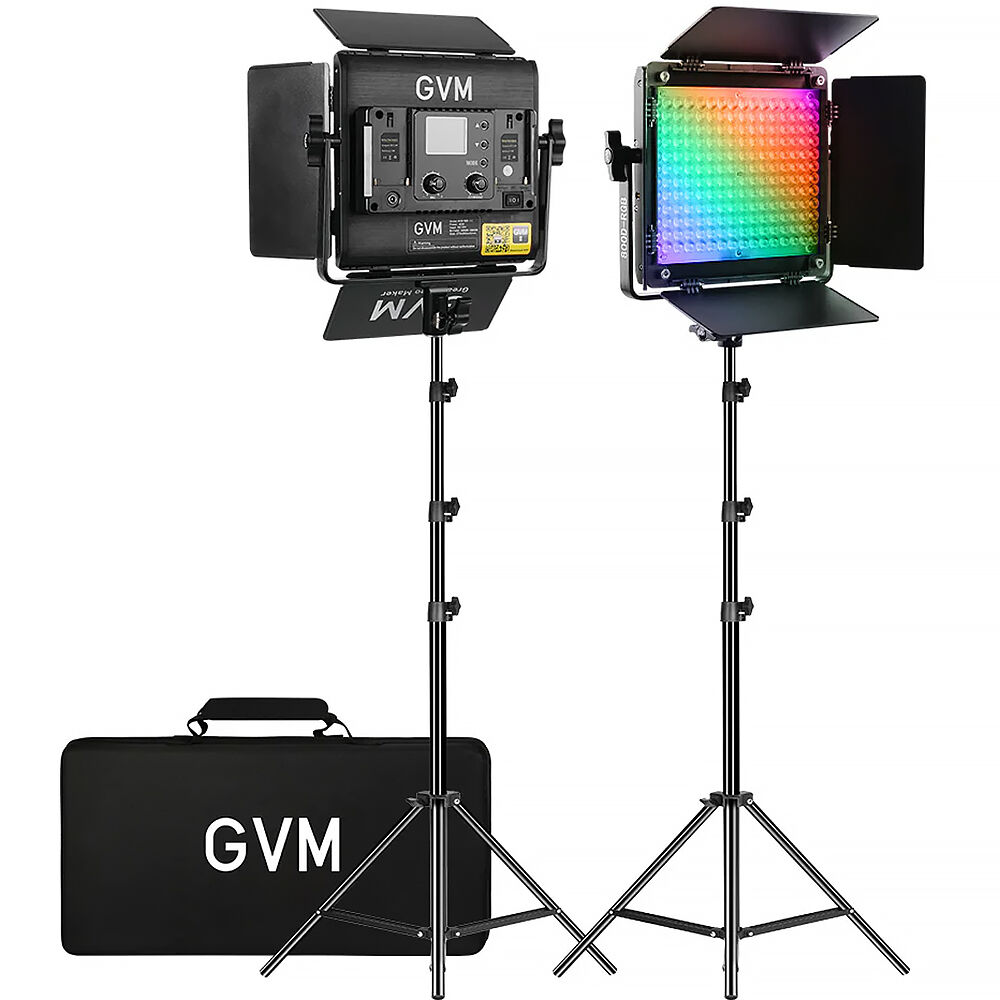 GVM Panel LED 800D 6X 40W RGB - Kit de 2 Luces con Control Bluetooth, 3200 a 5600K, CRI 97