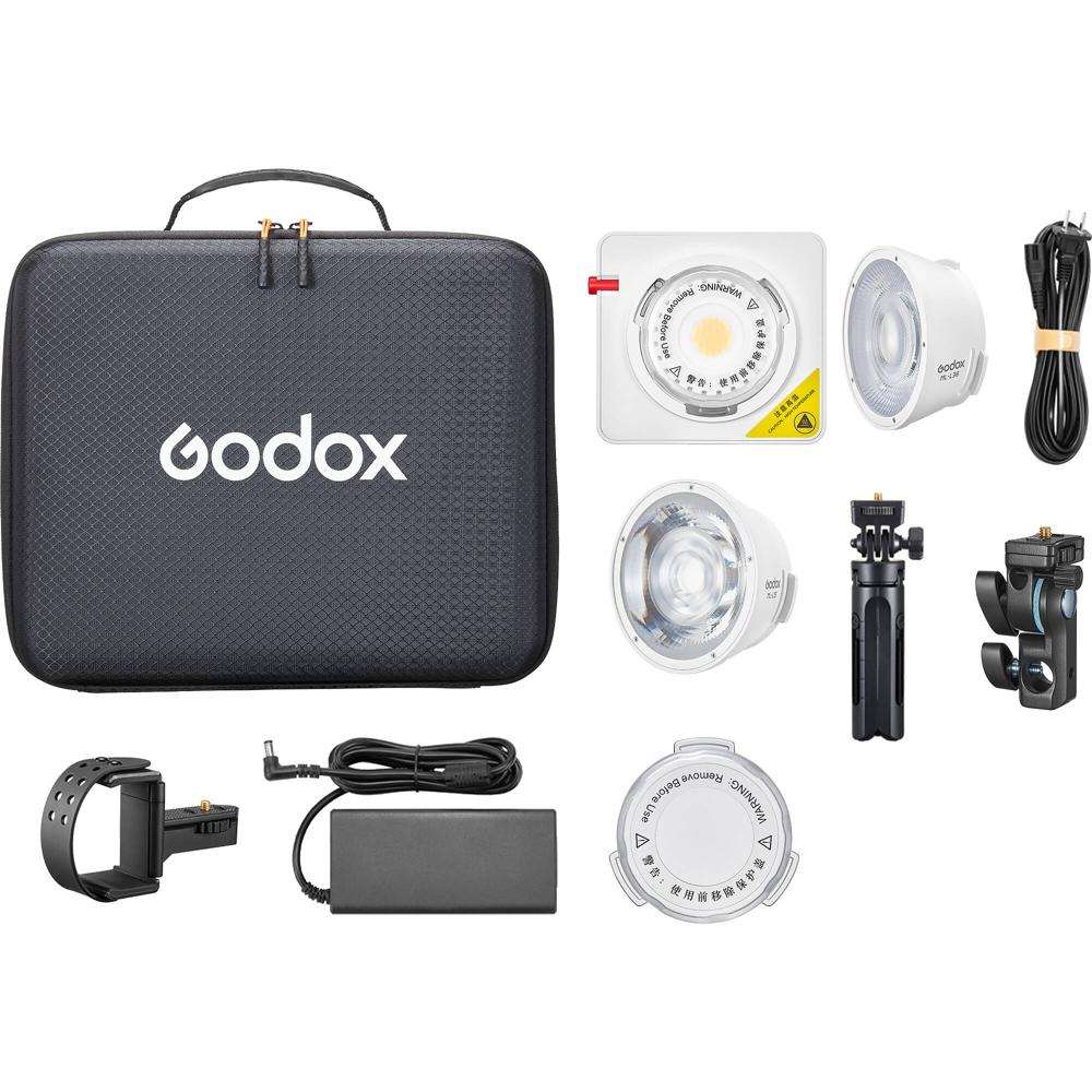 Godox ML100Bi Luz LED Portátil Bi-Color con Lentes de 15° y 36°, Soporte para Power Ban