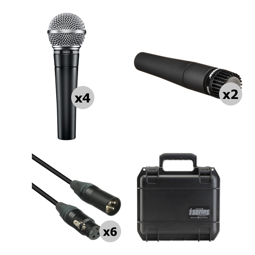 Shure SM58 y SM57 Micrófonos con Cables y Estuche iSeries ATA