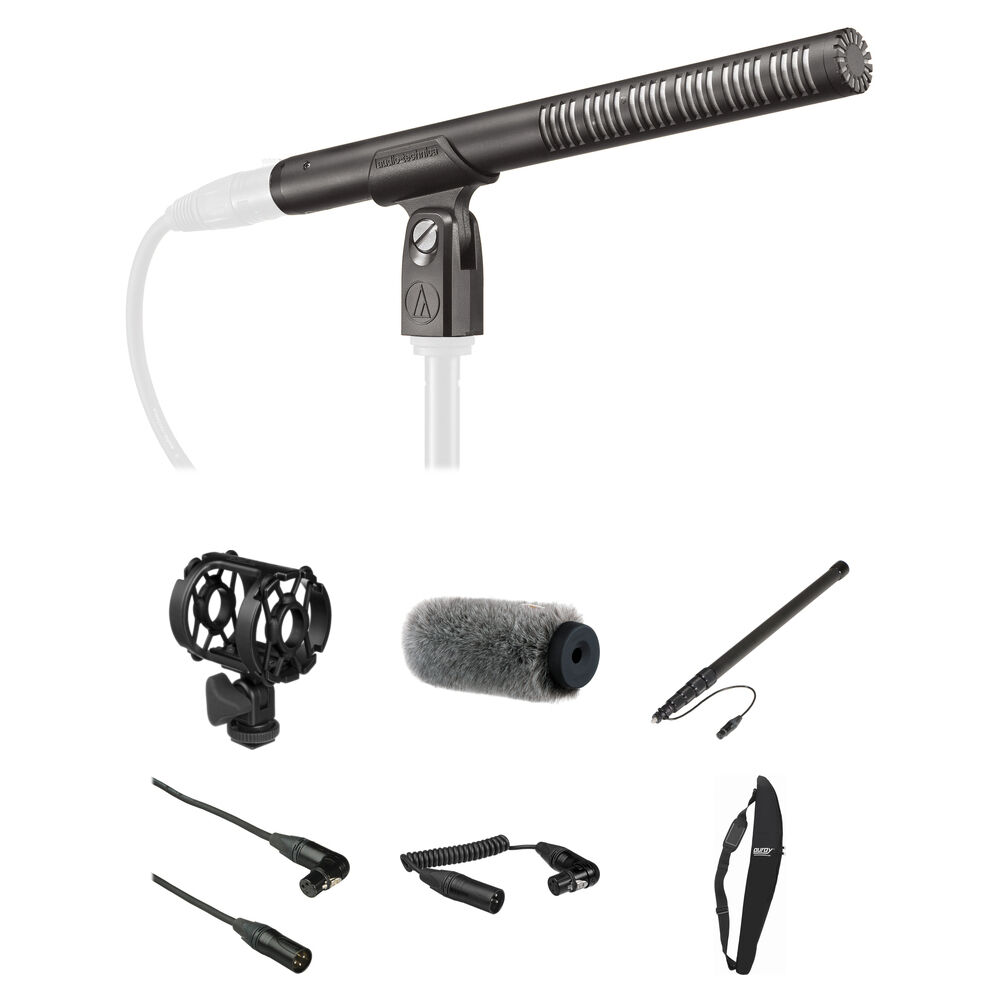 Audio-Technica Kit de Grabación de Campo con Micrófono BP4073, Shockmount, Paraviento y