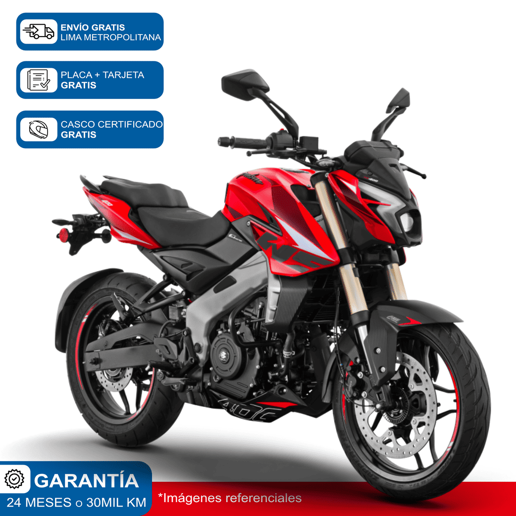 Moto Bajaj Pulsar NS 400 Z Rojo Negro