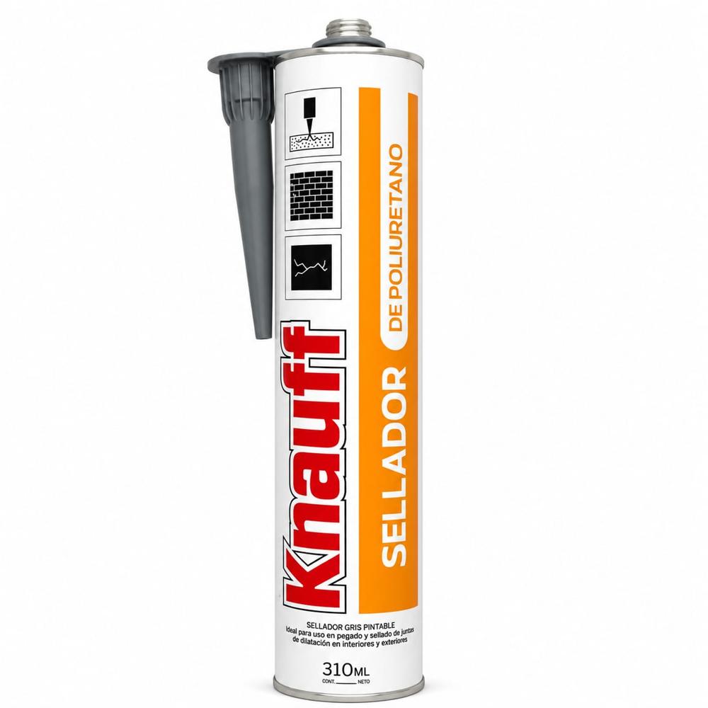Sellador Adhesivo Poliuretano Knauff 310ml Alta Resistencia Gris