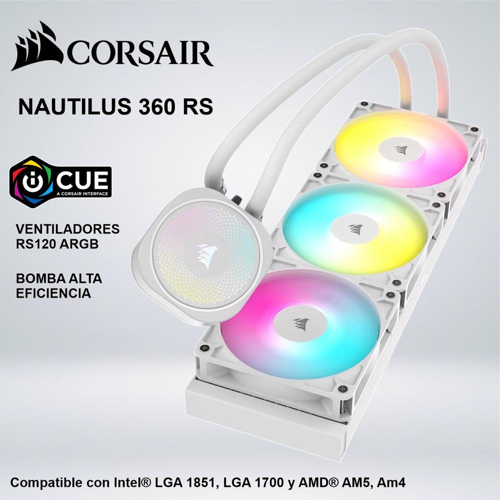SISTEMA DE ENFRIAMIENTO LIQUIDO DE CPU NAUTILUS 360 RS ARGB  BLANCO
