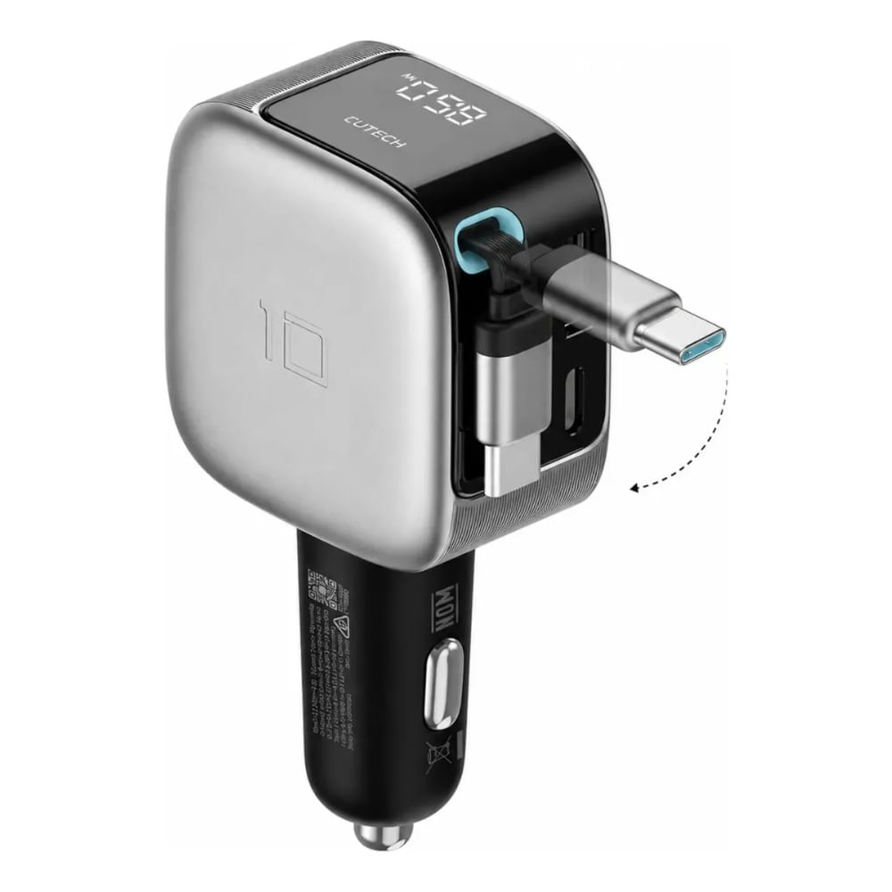 Cargador Rápido Para Auto Cuktech 100w Con Pantalla