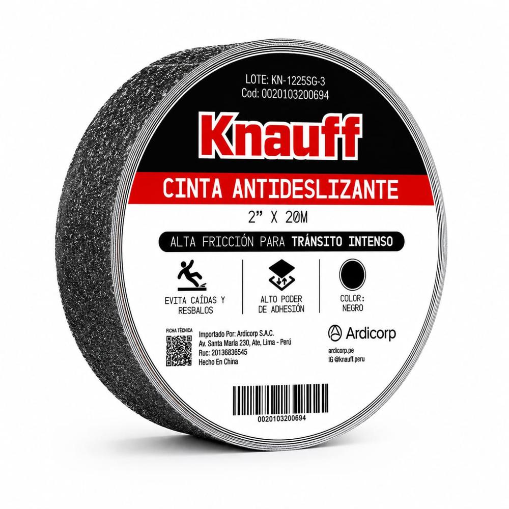 Cinta Antideslizante Knauff 2 Pulgadas x 20 Metros Negro