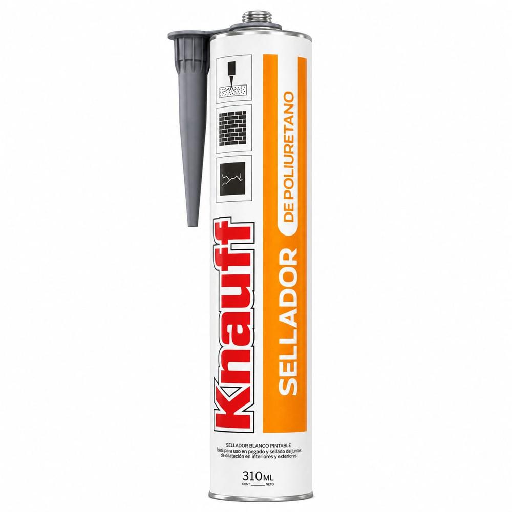 Sellador Adhesivo Poliuretano Knauff 310ml Alta Resistencia Blanco