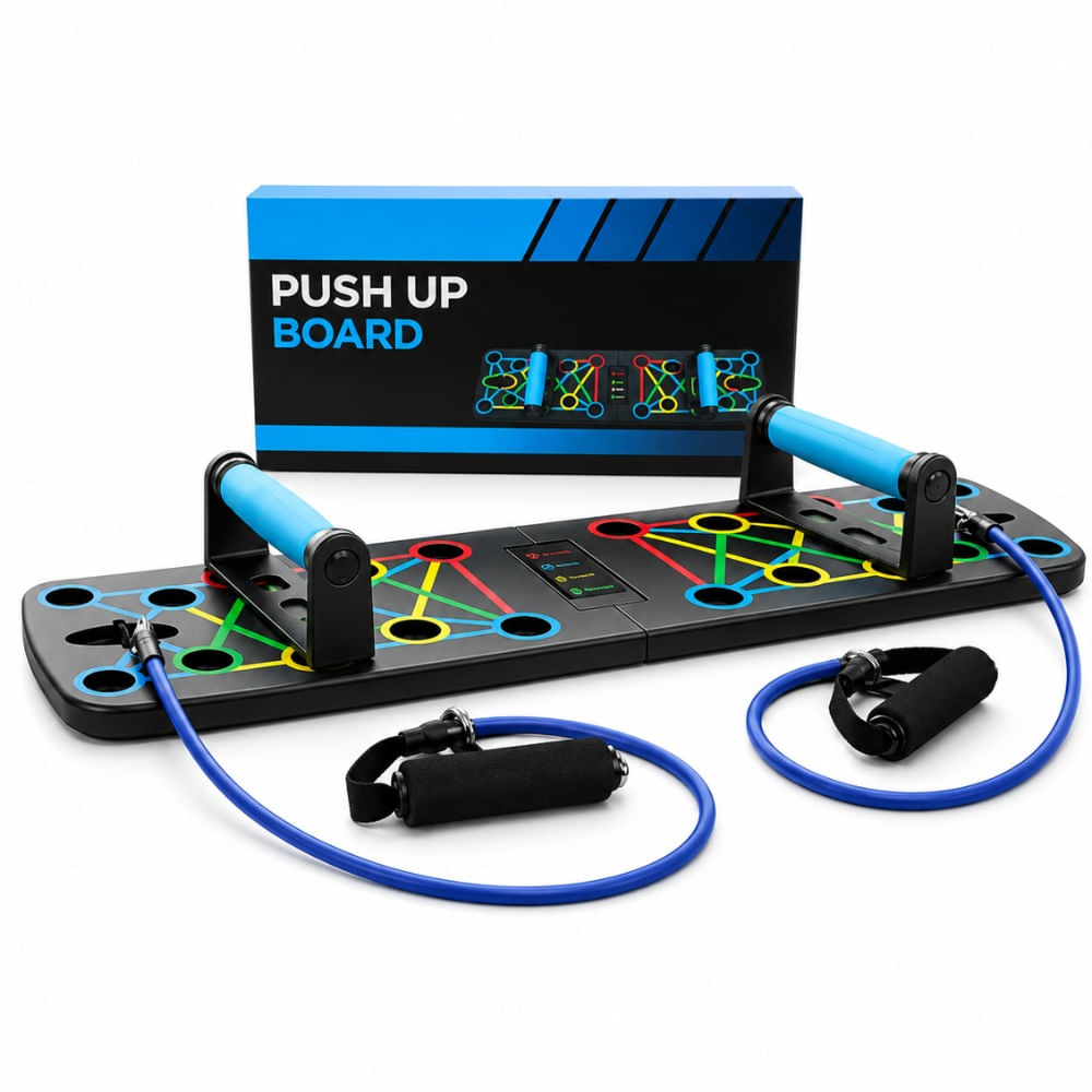 Tablero Push Up Board Completo Planchas Flexiones Con Ligas
