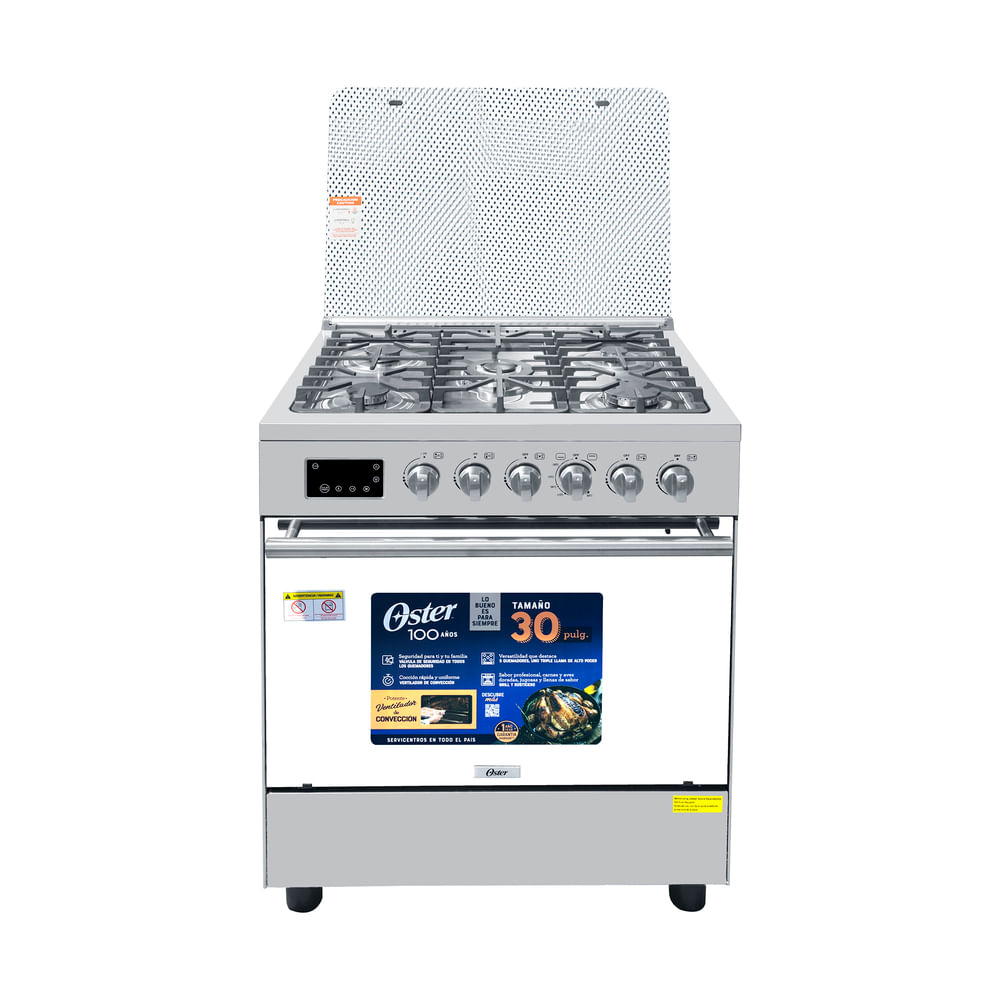 Cocina de piso Oster 5 hornillas silver
