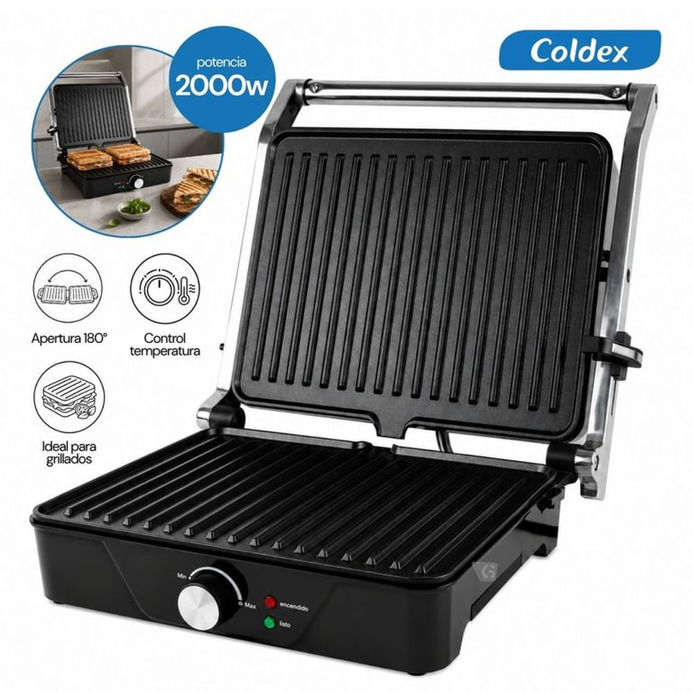 Grill Panini Coldex CX-SND180 GRILL Acero Inoxidable 2000W