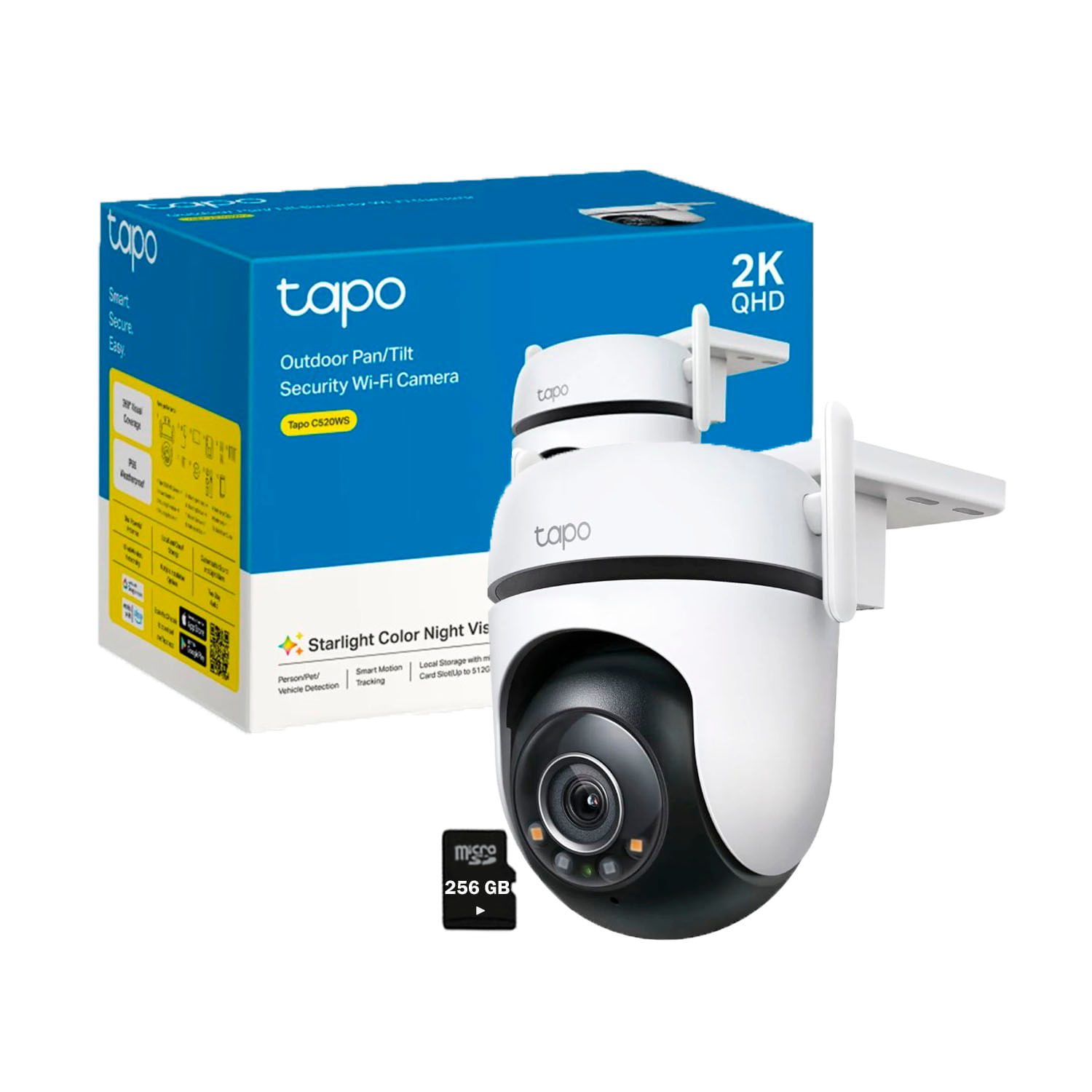 Cámara Vigilancia IP Exterior Tapo C520ws 360 2k 4mp Micro Sd 256gb