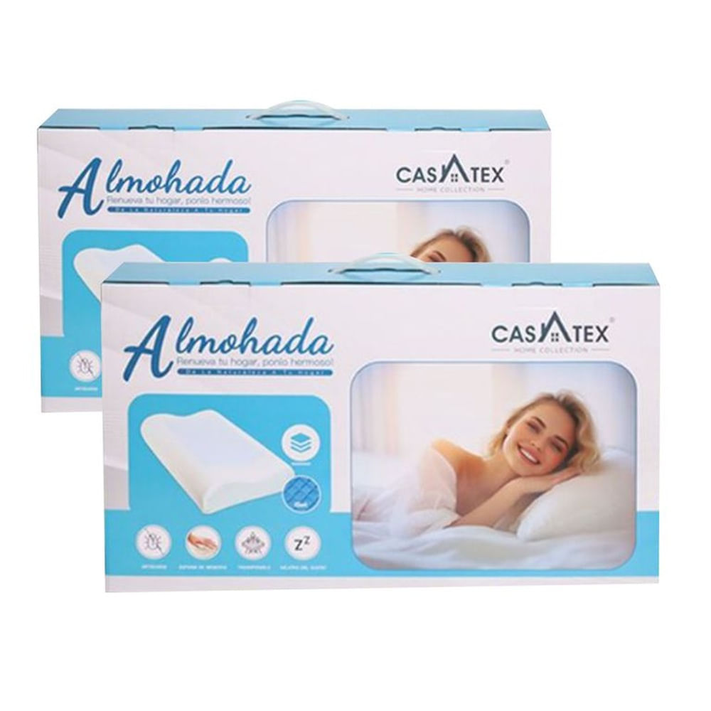 Pack de 2 Almohadas Cervical con Gel  Hipoalergénico 60 x 40 cm