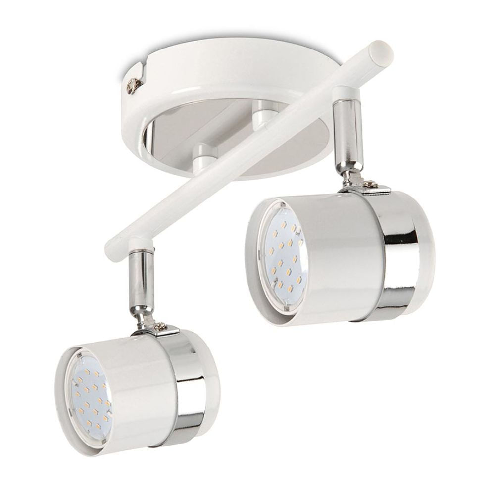Barra LED Verónica GU10 Blanco Brillante 3W 2 Luces Orange