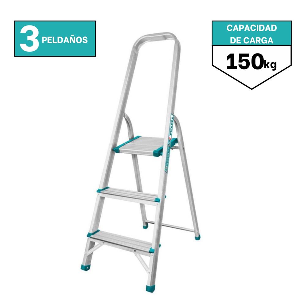 Escalera Tubular 3 Peldaños Soporta 150 kg Total THLAD06031