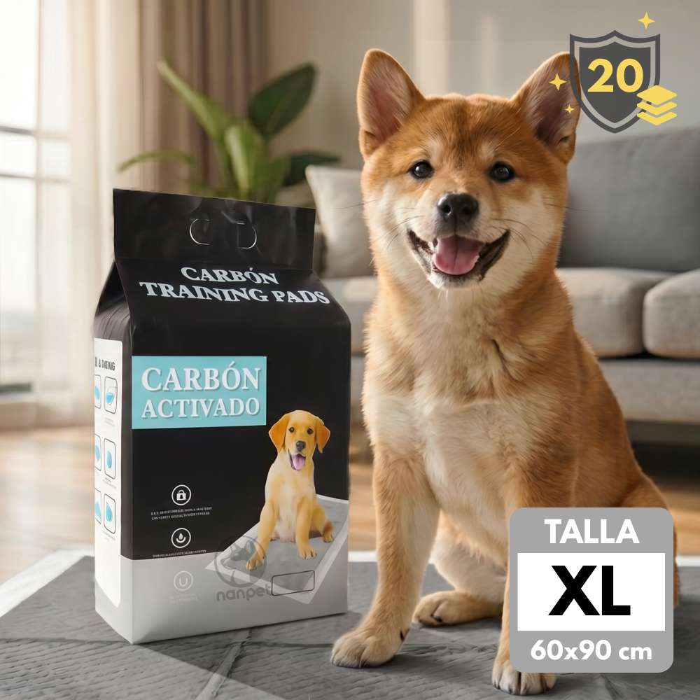 Pañal Piso Carbon Perros 60x90cm Talla XL 20und NANPET