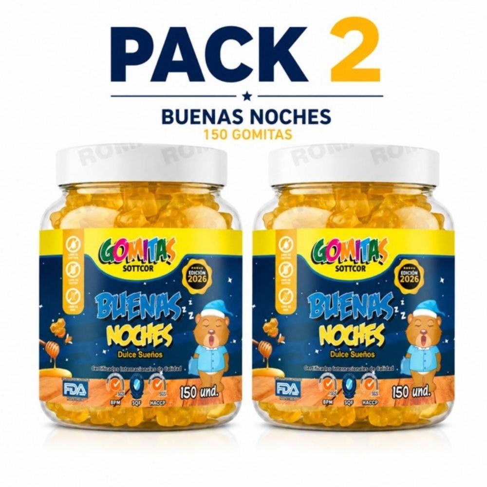 PACK 2 GOMITAS BUENAS NOCHES NIÑOS PARA ADULTOS 300 GOMITAS SOTTCOR LABS