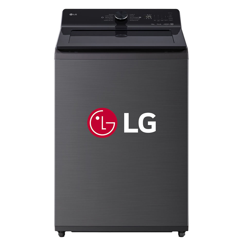 Lavadora LG Carga Superior 18 Kg WT18PBTX Negro Plateado