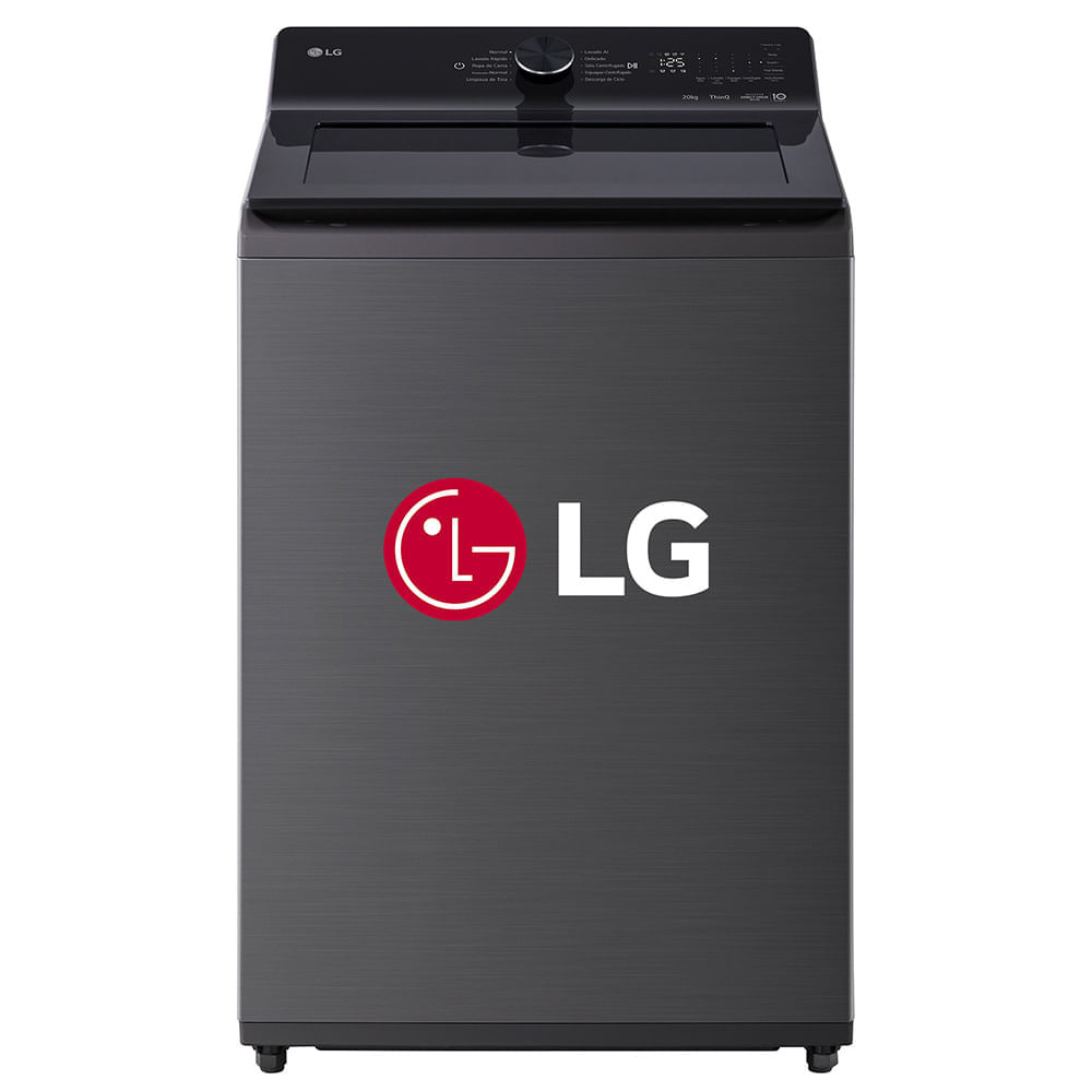 Lavadora LG Carga Superior 20 Kg WT20PBTX Negro Plateado