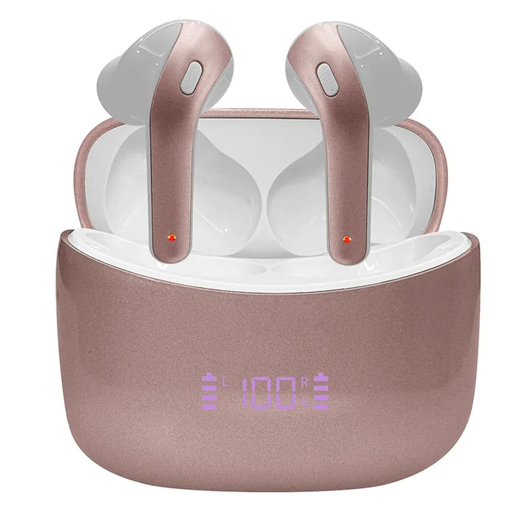Audífonos TEROS TE-8074GR Bluetooth TWS RosaDorado